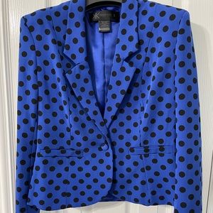 Kardashian Kollection royal blue polka dot blazer